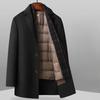 One Dress and Two Double-sided Woolen Coats Medium and Long Business Casual Duck Down Take-off Liner Woolen Coats Men