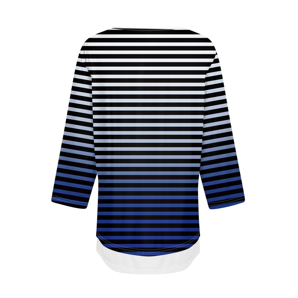 Women's T Shirt Tee Print 3/4 Sleeve Fake Two Pieces Daily Weekend Fashion Basic Regular Top