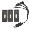 3pcs RC Aircraft Lithium Battery Kit Light Charging Cable Set for E88 E88Pro LS E525 E525Pro 3.7v