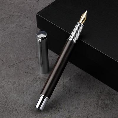 Перьевая ручка из массива дерева с подарочной коробкой и чернильным мешком, возможна опция нанесения логотипа на заказ