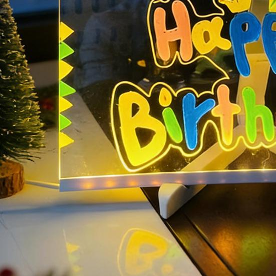 Светодиодная доска для заметок Yousheng с цветной подсветкой, акриловая доска для сухого стирания со светом, доска для письма и рисования для детей и взрослых со подставкой