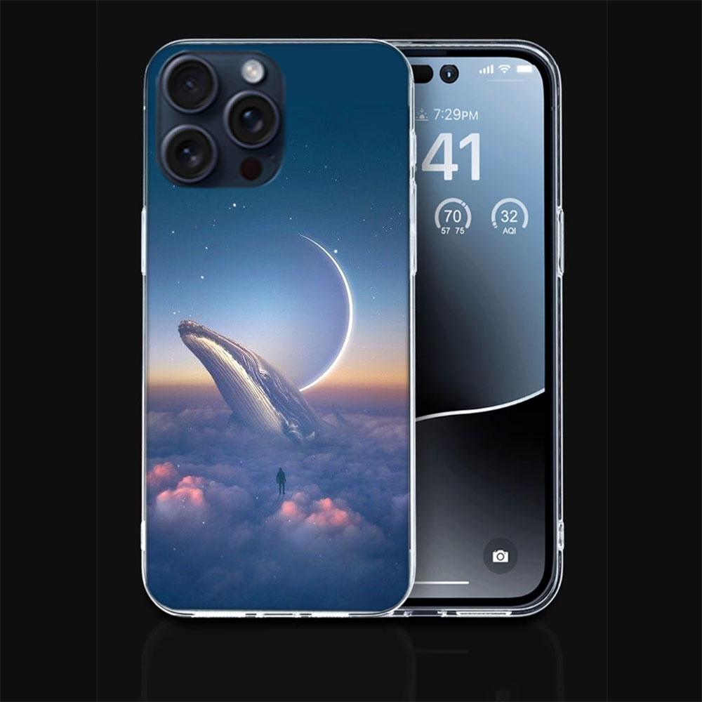 Whale Sea Giant Clear Phone Case For Iphone 17 Air 16 Pro Max 15 Pro 14 Plus 17E 16E 11 13 12 Mini Cover Cases Fundas Cell TPU C