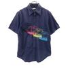 Paul Smith JEANS вышивка Рубашка с коротким рукавом M Темно-синий Мужская Б/У