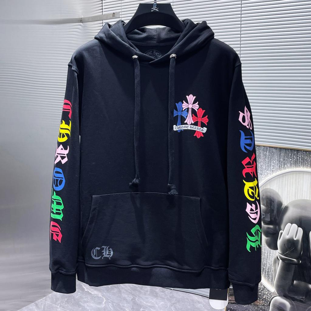 8318 CHROME HEARTS 2026 Новый Весенне-Осенний Большой Размер Тонкий Стиль Классический Стиль Худи с Капюшоном с Логотипом для Пар