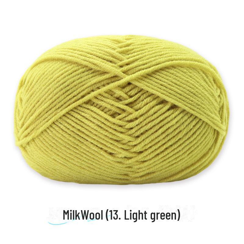 4-Strand Combed Milk Cotton Yarn Ball for DIY Crochet: Doll Making & Baby Sweater/Scarf Kit