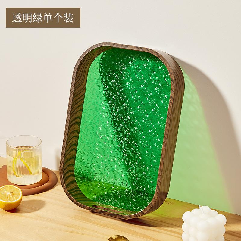 Прямоугольная тарелка для сухофруктов в стиле ретро, прозрачный поднос для хранения, журнальный столик для гостиной, тарелка для хранения чайных чашек, домашний декор