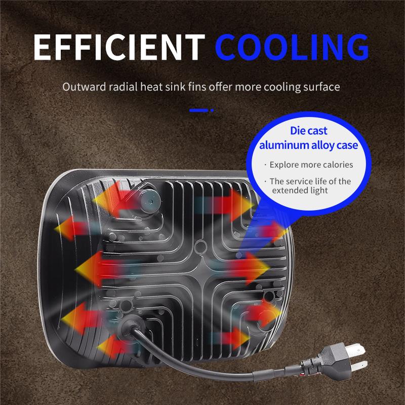 5x7/6x7 светодиодные DRL грузовик дальнего света H4 светодиодные фары для автомобиля 9600LM 1 шт. 2 шт. для Toyota