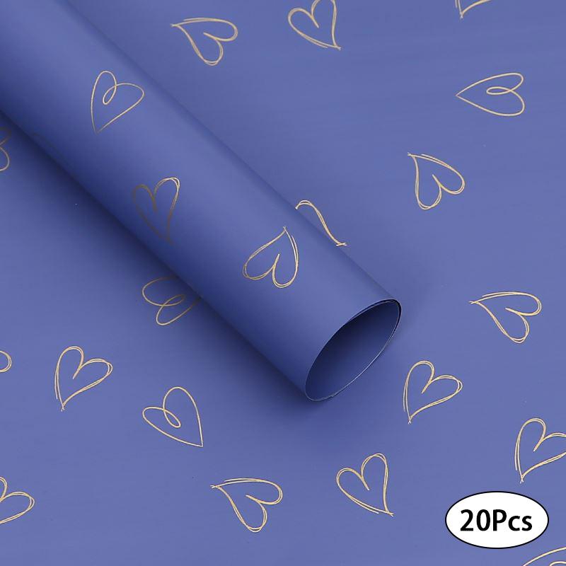 20 листов цветочной упаковки, водонепроницаемая подарочная упаковочная бумага, пластиковая бумага с принтом любви
