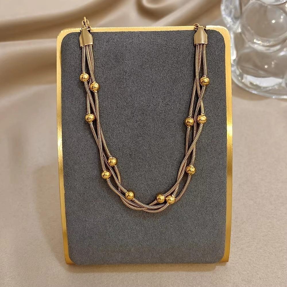 Gold Silver Color Wrap Beaded Bracelets Round Beads Party Jewelry Elegant Wrist Chain Women