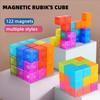 DIY Magnetic Cube Building Blocks 3D Magnet Tile 7Pcs Set Puzzle Speed Cube 54pcs Guide Cards Intelligence Toys For Children