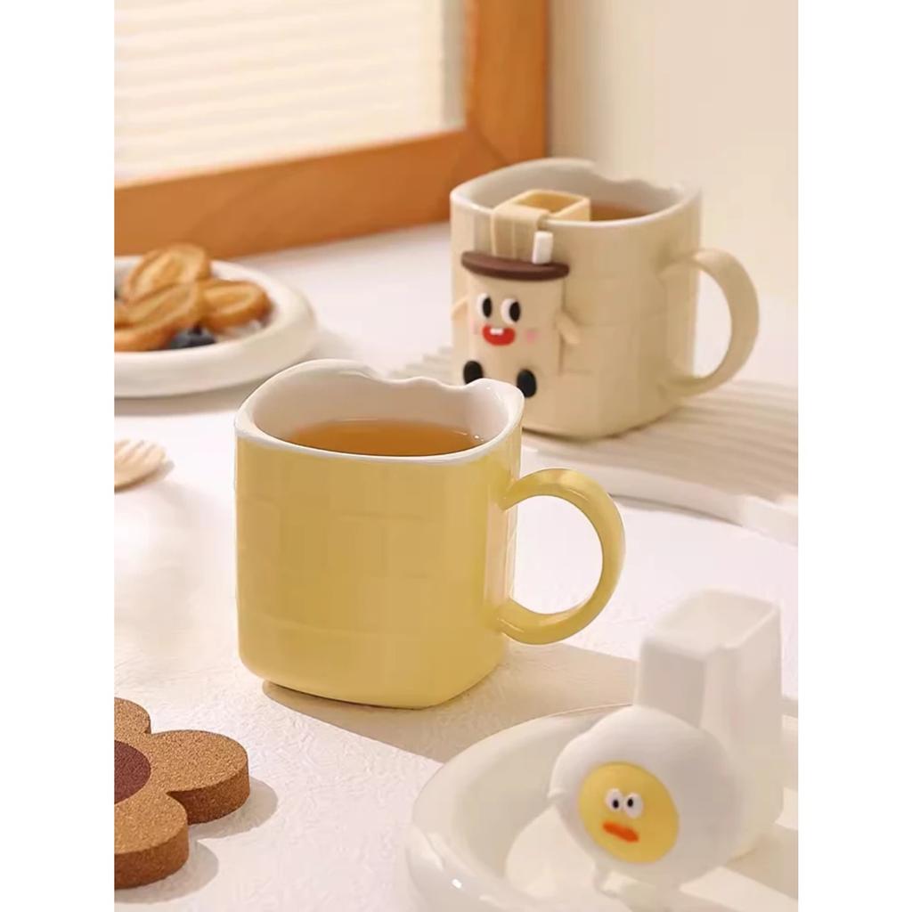 Керамическая кружка с ситечком для чая, высокий уровень внешнего вида, простая чашка для чая, бытовая мультяшная офисная маленькая и изысканная милая кофейная кружка