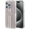Etui do iPhone 14 Pro Max Guess Hardcase 4G Złote Paski Różowe