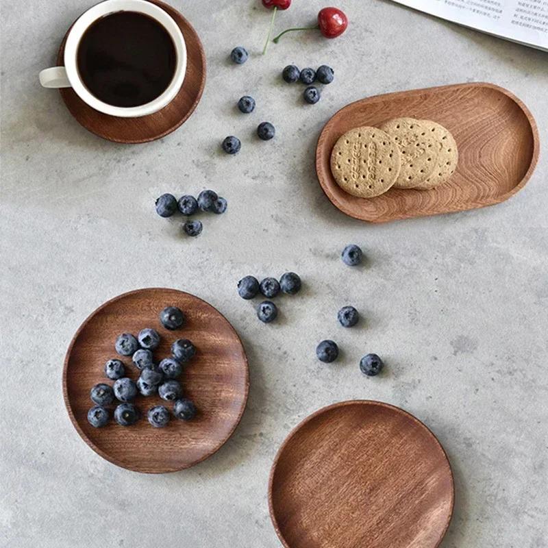 Японская прямоугольная обеденная тарелка, деревянный поднос из грецкого ореха, маленький деревянный поднос в стиле инс