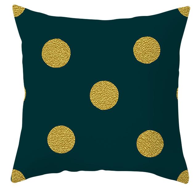 45*45cm Home Sofa Pillow Cover Home Decor Geometric Series Peach Leather Pillow Cover Luxury Gold Decorative Cushion Cover