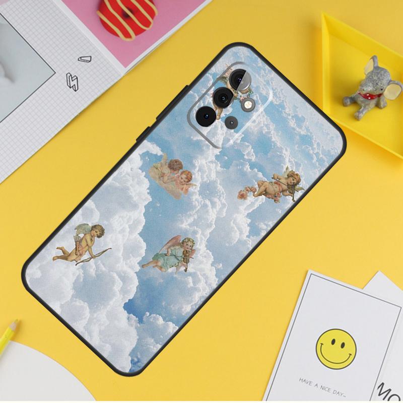 Чехол с мультяшным принтом ангела для Samsung Galaxy A34 A35 A14 A15 A25 A53 A33 A13 A52 A32 A12 A51 A71 A54 A55