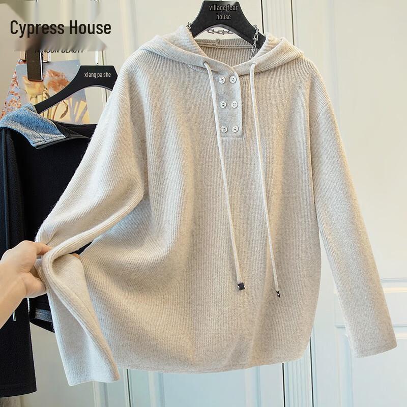 Women's Loose-Fit Hooded Pullover Sweater