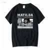 Футболка Matilda с длинным или коротким рукавом винтажная стираная с принтом унисекс слегка повседневная дизайнерская одежда уличная мода эластичная homme