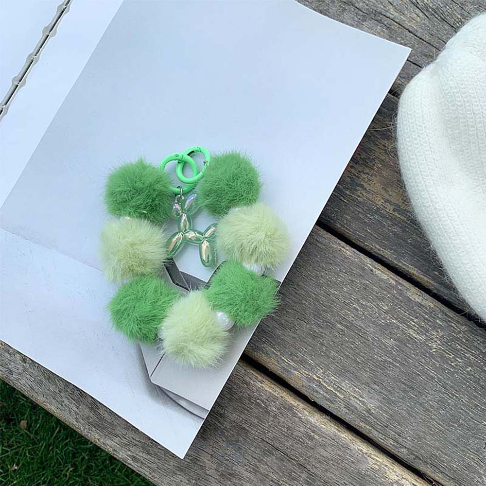 Аксессуары для рюкзака Брелок в виде шара из шерсти Мультяшный цветной плюшевый бисерный шнурок для ключей Украшение