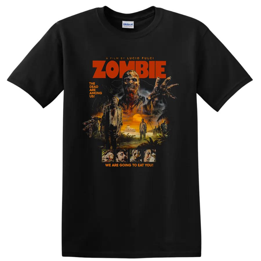 Zombie 1979 T Shirt Italian Horror Movie Poster Undead Island Art Graphic Tee
