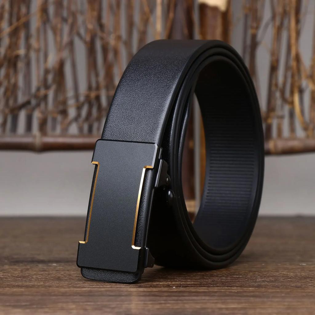 3.5CM Pure Cowhide High Quality Genuine Leather Belts for Men Strap Male Automatic Buckle Business Suit Trouser Belt Luxury