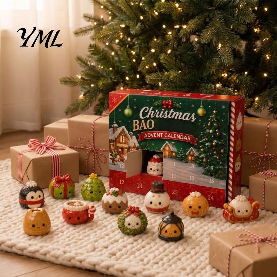 Christmas Advent Calendar Squeeze 2026, 24 Days Dumpling Fidget Toys Countdown Festive Classroom Rewards Calendar, Soft Sensory Stress Relief