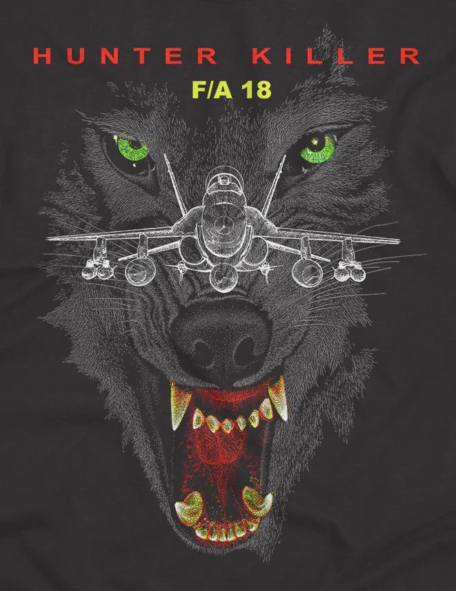 Футболка F/A-18 Super Hornet Истребитель-бомбардировщик HUNTER KILLER 100% Хлопок Круглый вырез Короткий рукав Летняя Повседневная Мужская Футболка