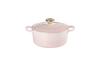 Le Creuset литой эмалированный горшок Signature Cocotte Ronde 18 см в форме ракушки розового цвета с ручкой светло-золотистого цвета, совместим с газовой духовкой IH, японская [Авторизованный продукт]