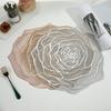 PVC Placemat Heat-Resistant Reusable Table Mat Hollow Rose Shape Insulation Pad for Dining Table Decoration