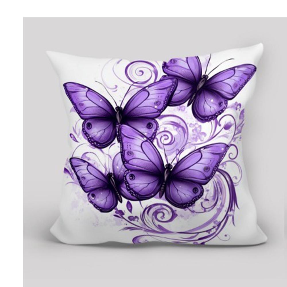 Фиолетовые наволочки «Фантазия бабочки»Чехол для подушки на диван в гостиной, мягкий и удобный, украшение для спальни