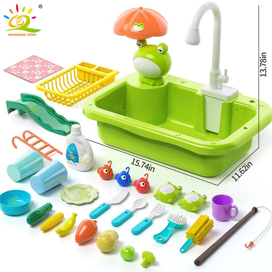 Baby Kitchen Toy Dish Wash Sink Electric Dishwasher for Playing Pretend Role Play Housework Early Educational Toys for Children