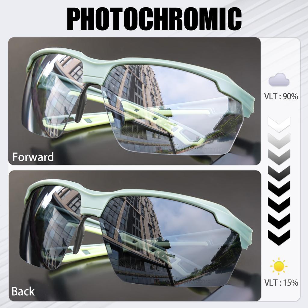 SCVCN Photochromic 2-pack Cycling Glasses Explosion Proof Hunting Outdoor Bicycle Sports Running Sunglasses Tactical Goggles
