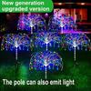 1pc Solar Light Outdoor Garden Waterproof With Illuminated Pole, Color Changing Fairy Garden Solar Jellyfish Light