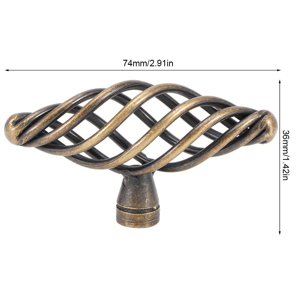 4pcs Antique Bronze Cabinet Knobs Iron Door Handles Vintage Drawer Pulls Closet