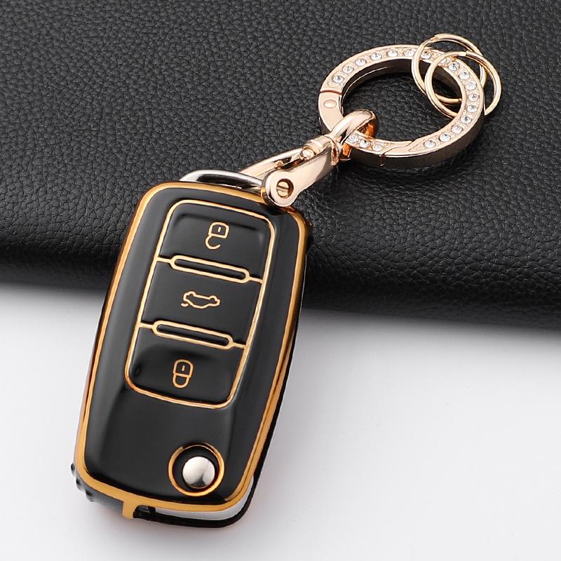 Новый чехол-оболочка из ТПУ для автомобильного ключа Vw Volkswagen Polo Tiguan Passat Golf Jetta Lavida Skoda Octavia 2 3 Кнопки Аксессуары
