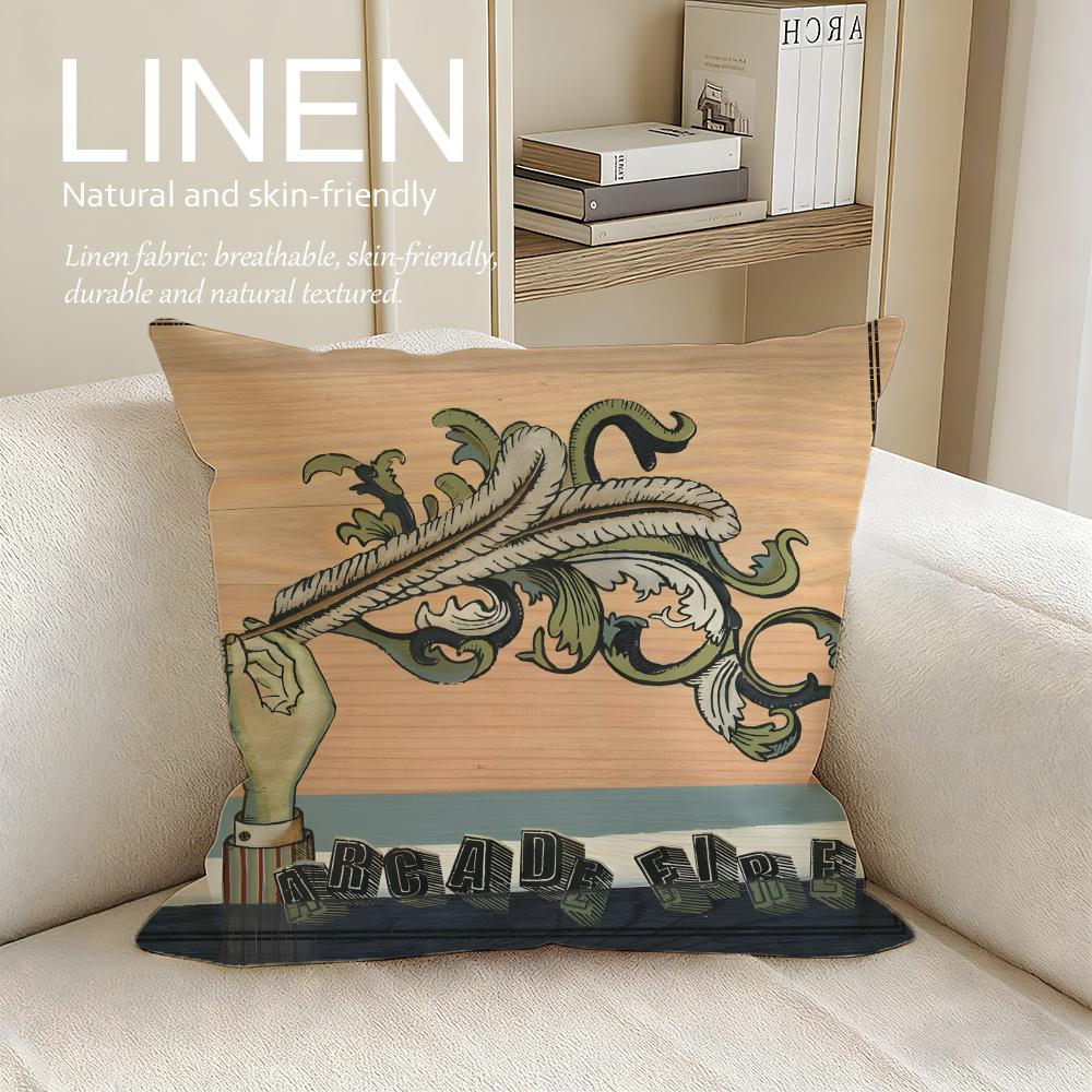 Music Arcade Fire Cushion Cover Pillowcase Set Pcs x x Breathable Washable Sofa Cushion Cover