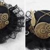 Мини-шляпа в стиле стимпанк, готическая, с зажимами, винтажный fascinator для косплееров, мода Лолита