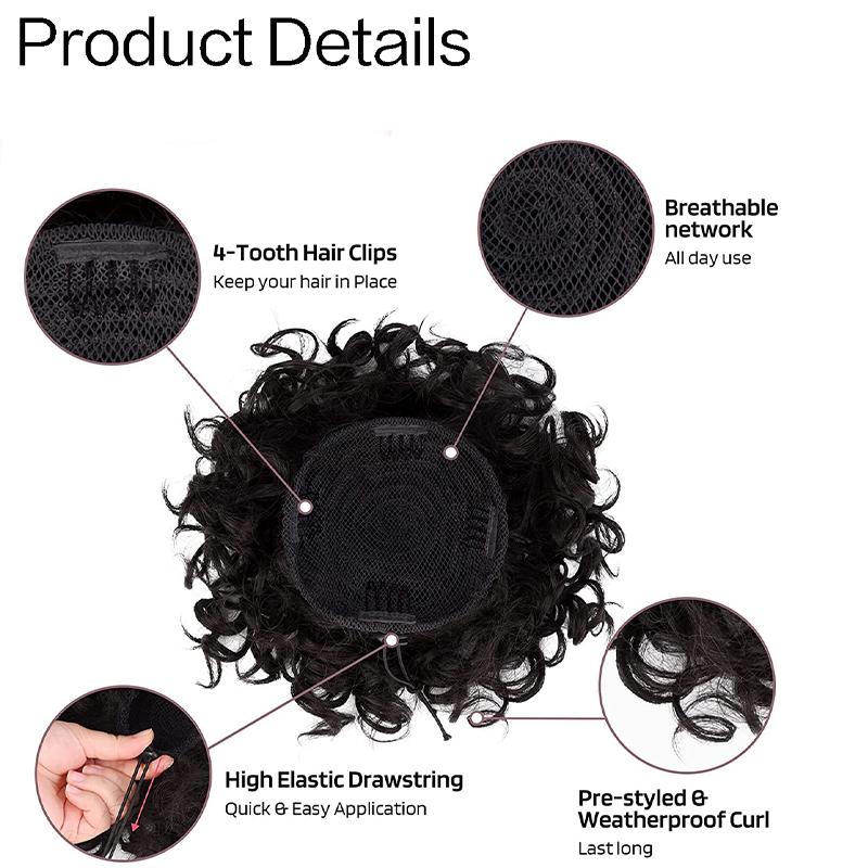 Синтетический беспорядочный вьющийся пучок для волос, эластичный шнурок, наращивание хвоста, пучок для волос, серый, черный, светлый, искусственный пучок для волос