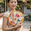 Japanese Style Folding Fan Flower Pattern Collapsible Fan Mini Handheld Fan  Beach Use