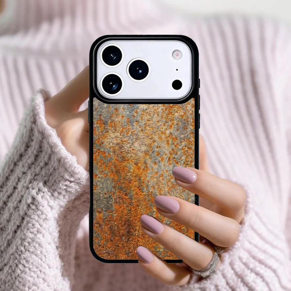 Grunge Texture Perforated Metal Phone Case For Apple iPhone 17 Air 16E 15 14 Plus 13 12 11 Pro Max Mini Funda Cover