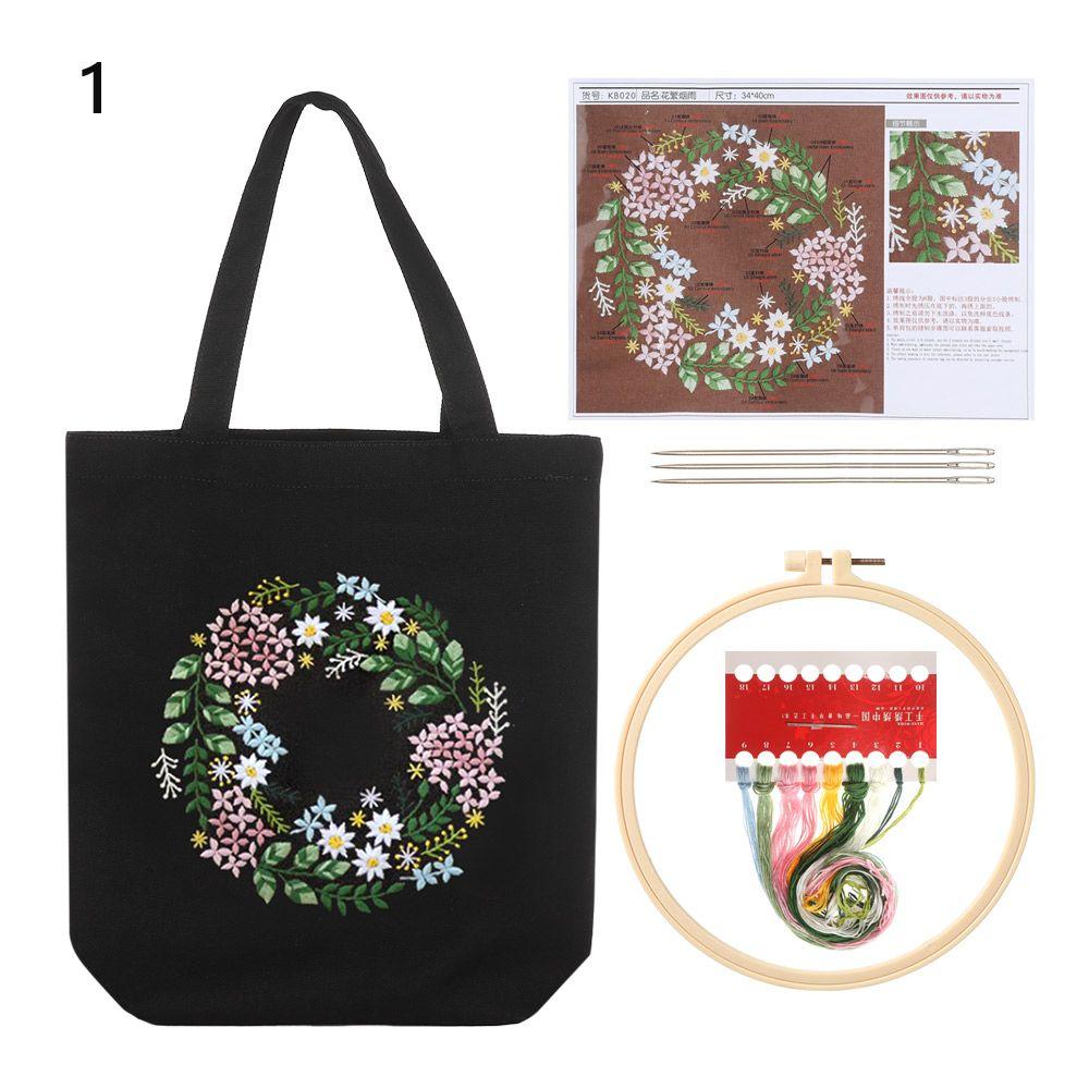 Pattern Canvas Carrying Bag Cloth Threads Tools Cross Stitch Sewing Needlepoint Kits Embroidery Kit