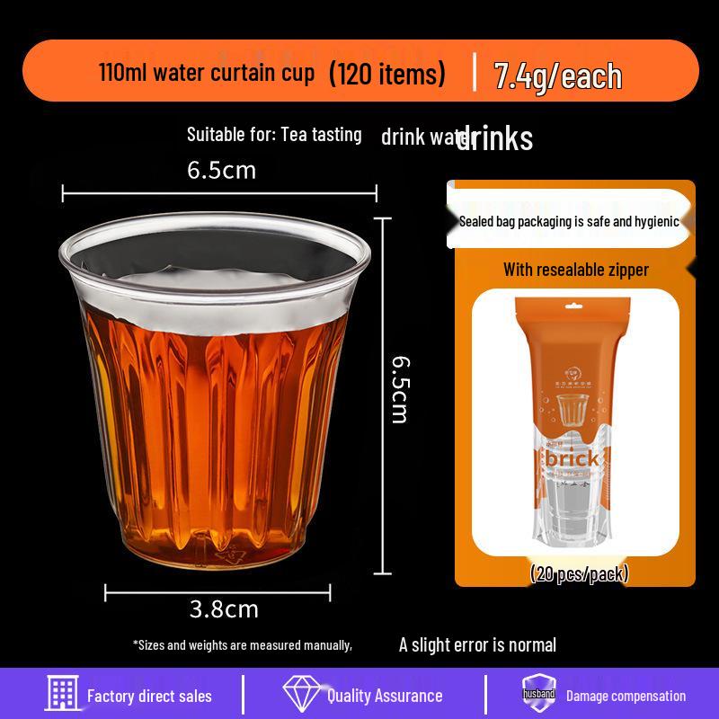 Disposable Transparent Food-Grade Plastic Cups, Thickened for Household & Reception Use