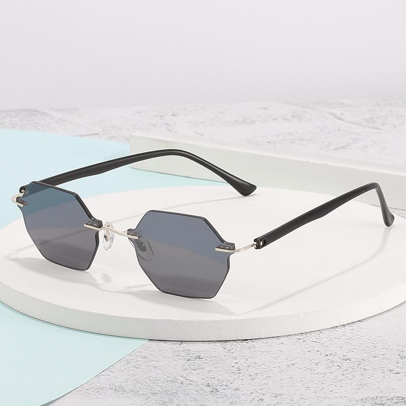 New frameless sunglasses European and American trendy brand Lei Jia multi-variant trimmed sunglasses women's sunglasses