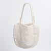 New Shoulder Cotton Thread Straw Bag Hand-woven Bag Women's Large Capacity Bucket Bag Versatile Seaside Resort Sand