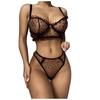 Дамский комплект сексуального нижнего белья с вышивкой Love Lace Underwear Set