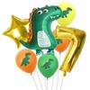 Воздушный шар для вечеринки с динозаврами Фольгированные шары-цифры для вечеринки с динозаврами для детей Украшения для вечеринки с изображением диких животных в джунглях Globos
