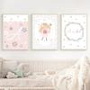 Cute Girl Rabbit Flower Butterfly Rainbow Wall Art Canvas Painting Nursery Posters And Prints Wall Pictures Baby Kids Room Decor
