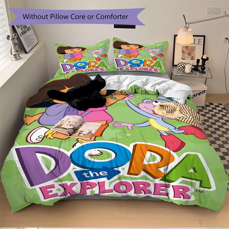 Dora'S Colorful Journey Print 3Pcs Bedding Setduvet Cover With 2 Bedropillowcase Home Birthday Gift