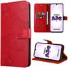 Case - BOOLING - for Samsung Galaxy A34 5G - Butterfly Pattern - Leather Effect - Red