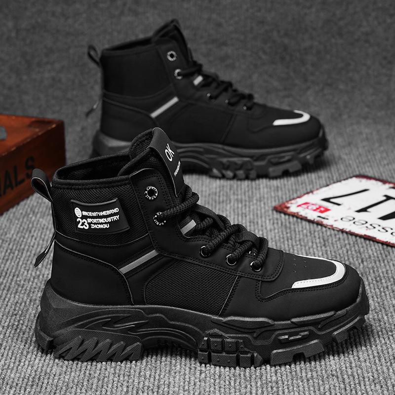 Высокие ботинки Мартин мужские туфли осень и зима новые ретро рабочие ботинки мужские модные универсальные на платформе спортивные короткие ботинки