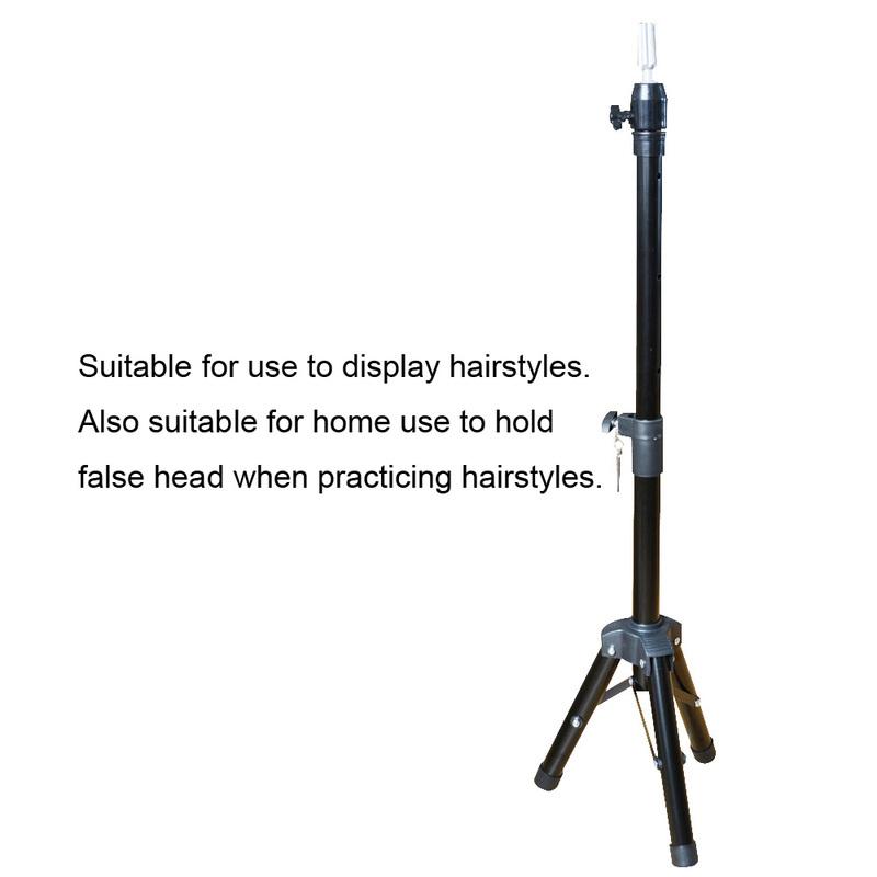 Black Tripod for Wigs Head Stand Adjustable Wig Stand for Mannequin Training Head Holder Hairdressing Clamp Tripod Stand